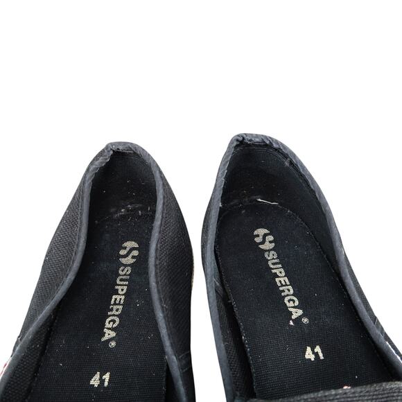 Superga Shoes Womens 9.5 Sneaker Flats Slip On Cotw Loafer Casual Black Canvas - Picture 3 of 12